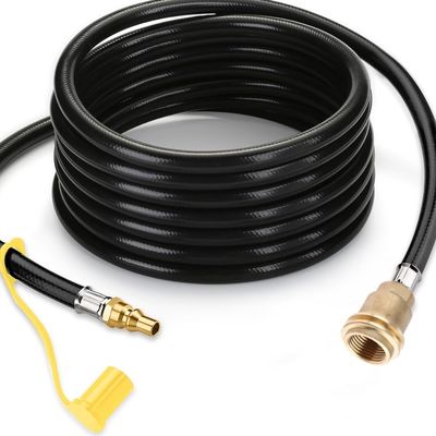 15 ft Hose Black Upper LPG Propane Brass Adapter Hose Kit για τροχόσπιτα Τανκ RV Καμπινγκ