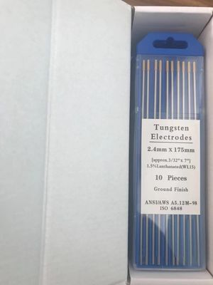 Ηλεκτρόδια βολφραμίου WL15 1,5% Λανθανωμένο χρυσό κεφάλι 2,4 mm για καταναλωτικά υλικά συγκόλλησης TIG