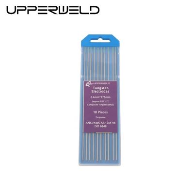 175mm 2.4mm TIG ηλεκτρόδια συγκόλλησης σύνθετο τρι-μείγμα Τουρκουάζ Ws2 10-πακέτο για συγκόλληση