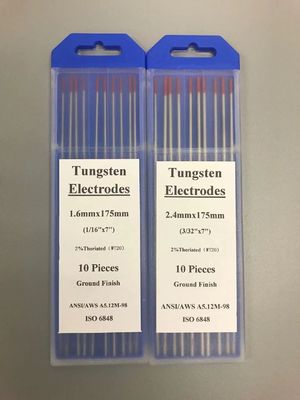 2.4mm*175mm WT20 Ηλεκτρόδια βολφραμίου για TIG συγκόλληση φακό κόκκινη άκρη προσαρμοσμένη υποστήριξη