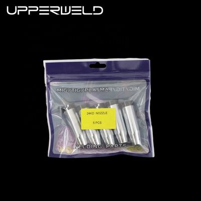 Μέγεθος καλωδίου 0,8-1,2 mm Επάνω ΑΕΡΑ ψύξη MIG Gas Welding Torch 24KD Κωνικό Κύπελλο Ασπίδας Σφουγγαριού