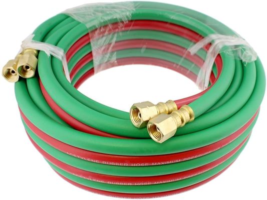 1.63KGS Soft Hose 25ft 1/4&quot; B Fittings 800PSI Oxy Acetylene Twin Type T Grade R Grade Welding Hose (Μαλακός σωλήνας 25ft 1/4&quot; B)