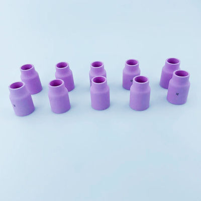 10Pcs TIG συγκολλητής πυρσό Accessories για συγκόλληση Ροζ Μεγάλος φακός αερίου Κύπελλο αλουμινένιο ακροφύσιο