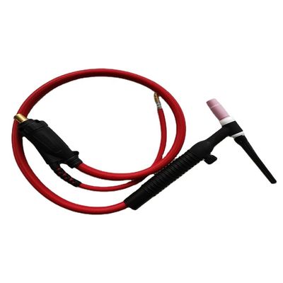 Επάνω WT-17 10-25EU Gas Argon Tig Torch Αεροψυγμένο όπλο συγκόλλησης για συγκόλληση μετάλλων Μαύρο Κόκκινο