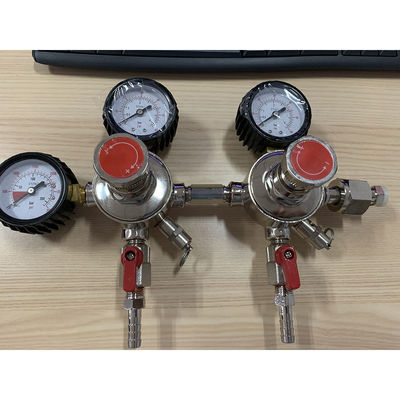 Ρυθμιστής πίεσης CO2 2 βαθμίδων με διπλό σύστημα από χαλκό για συσκευασίες μπύρας και κομπούτσα