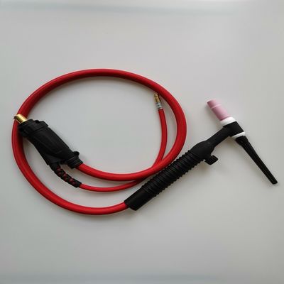 WP-26V-R 35-70 EU Plug TIG Torch kit Πυροψυγμένο με αέρα συγκόλλημα με βαλβίδα αερίου 200A Μαύρο Κόκκινο