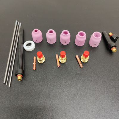 18pcs Αλουμινίου Σφουγγαρίστρα Collet Σώμα ηλεκτροδίου μονωτήρα TIG συγκόλληση φακός Καταναλωτικά κιτ