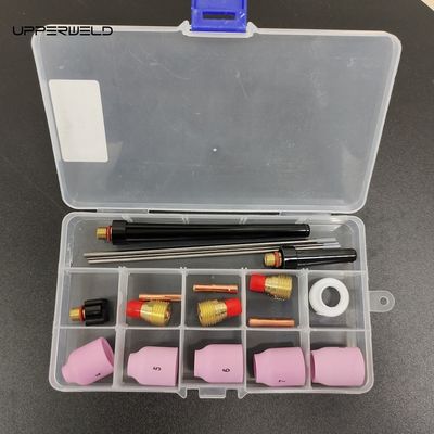18pcs Αλουμινίου Σφουγγαρίστρα Collet Σώμα ηλεκτροδίου μονωτήρα TIG συγκόλληση φακός Καταναλωτικά κιτ