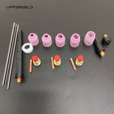 18pcs Αλουμινίου Σφουγγαρίστρα Collet Σώμα ηλεκτροδίου μονωτήρα TIG συγκόλληση φακός Καταναλωτικά κιτ