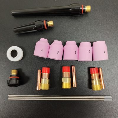 OBM Αλουμινίου Σφουγγαρίστρα Collet Σώμα Ηλεκτροδίου μονωτή TIG συγκόλληση φακός Συσκευή καταναλωτικών για WP-17/18/26 53N 18pcs
