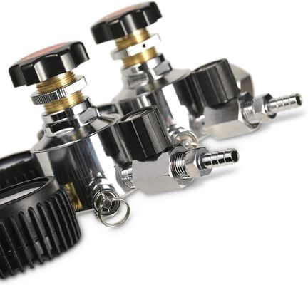Μέγεθος νήματος W21.8 G5/8 Διπλό μετρητή CO2 Ρυθμιστής μπύρας για βαρέλι μπύρας και δεξαμενή CO2
