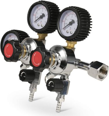 Αρχική παρασκευή μπύρας Co2 ανώτερο διπλό ρυθμιστή με βαλβίδα ασφαλείας ελάφρυνσης πίεσης