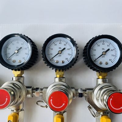 Αρχική παρασκευή μπύρας Co2 ανώτερο διπλό ρυθμιστή με βαλβίδα ασφαλείας ελάφρυνσης πίεσης