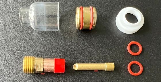 Συσκευές TIG Διαφανές κουτί ακροφύλλου 53GQ Gas Lens Adapter Wedge Collet για διαφανή συγκόλληση
