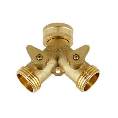 Προσαρμοσμένο 4 Way Brass Hose Splitter Connect Fittings Garden Hose Adapter Connector