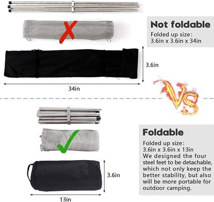 Τραπέζι Βιο Fire Pit Καταρρέων Steel Mesh τζάκι για κάμπινγκ πίσω αυλή και κήπο