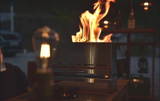 Εξωτερική κατασκήνωση Ατσάλι BBQ φούρνο καθαρό Φινίρισμα πάνω μισή μονάδα πυρκαγιά τραπέζι