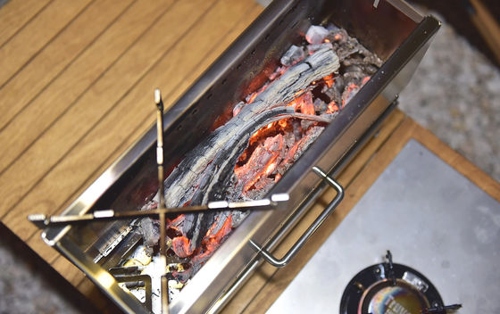 Μεταλλικός τύπος Ατσάλινα BBQ Μισό μονάδα πυρκαγιά τραπέζι για κατασκήνωση και πικνίκ
