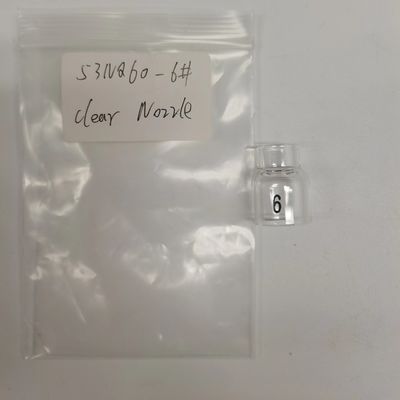 UPPERWELD 53NQ60-6 Διαυγές γυάλινο ακροφύσιο για Tig συγκόλληση φακό Προσαρμοσμένη υποστήριξη OEM