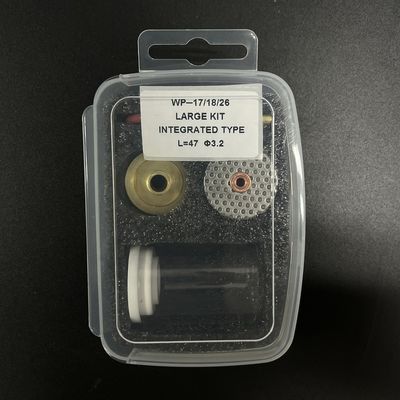 Wp17/18/26 Tig Torch Glass Cups Welding Kits με 1KG Upper Straight Glass Nozzle 47mm