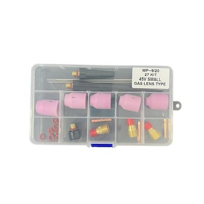 Ροζ UPPERWELD 27PCS TIG Επεξεργαστήριο Φωτός Συσκευές 53N σειράς Κεραμική ακροφύσιο TIG ανταλλακτικά περιλαμβάνουν φακούς αερίου