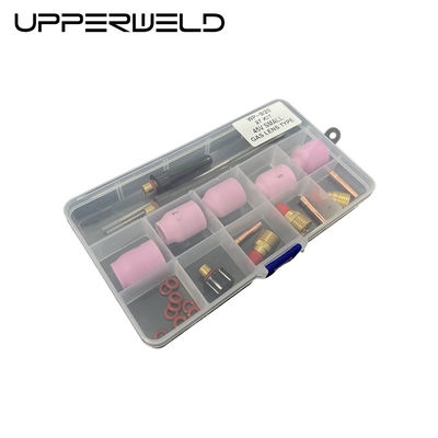 Ροζ UPPERWELD 27PCS TIG Επεξεργαστήριο Φωτός Συσκευές 53N σειράς Κεραμική ακροφύσιο TIG ανταλλακτικά περιλαμβάνουν φακούς αερίου