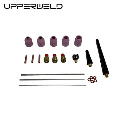 Ροζ UPPERWELD 27PCS TIG Επεξεργαστήριο Φωτός Συσκευές 53N σειράς Κεραμική ακροφύσιο TIG ανταλλακτικά περιλαμβάνουν φακούς αερίου