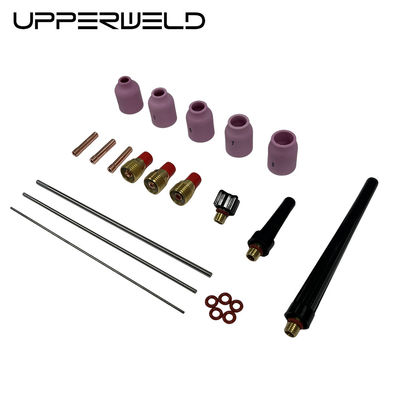 Ροζ UPPERWELD 27PCS TIG Επεξεργαστήριο Φωτός Συσκευές 53N σειράς Κεραμική ακροφύσιο TIG ανταλλακτικά περιλαμβάνουν φακούς αερίου