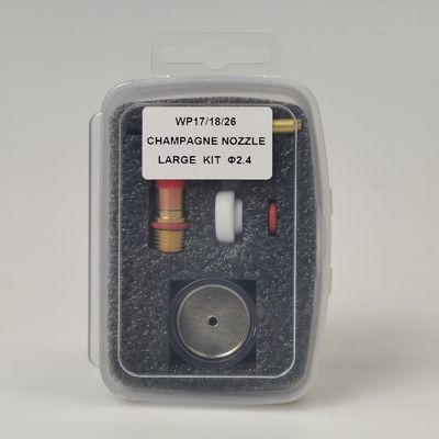 Ανθεκτικό TIG Cup Consumables WP17 18 26 TIG Μεγάλη σαμπάνια Clear Nozzle Kit με σώμα Collet