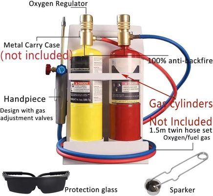 Οξυγόνο MAPP Kit Φωτιάς για τη συγκόλληση και τη συγκόλληση θερμοκρασία έως 3550C φορητό σχεδιασμό